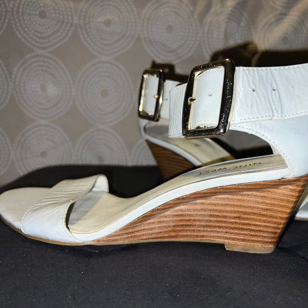 Nine West Grey Wedge Heel Sandal